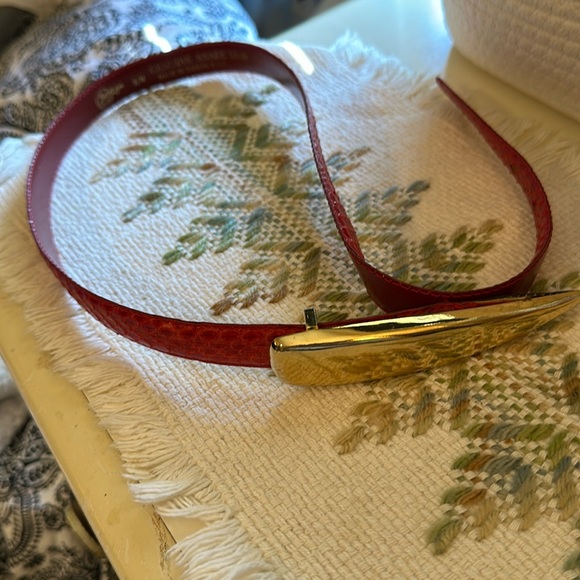 leather of the sea Accessories - Snake skin red/black belt
